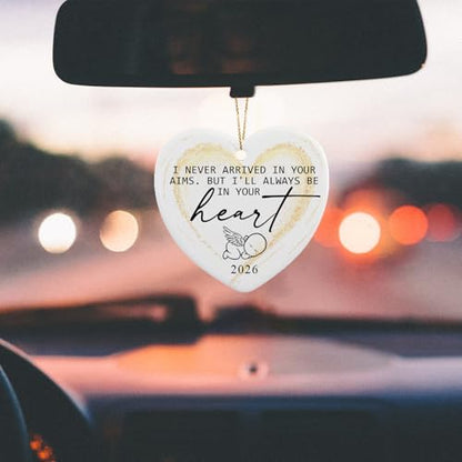 Miscarriage Grief Gifts Miscarriage Ornament Angel Baby Christmas Remembrance Ornament Bereavement for Loss Baby in Heaven Sympathy Gift Child Loss Memorial Gifts Ceramic Ornaments - style: But I'll always be' in your heart