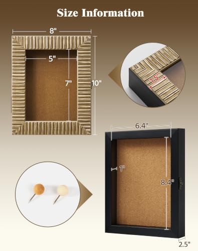 Wedding Shadow Box 8x10 for Dried Flowers Jewelries Photos,Champagne Gold - color: Champagne Gold, size: 8x10
