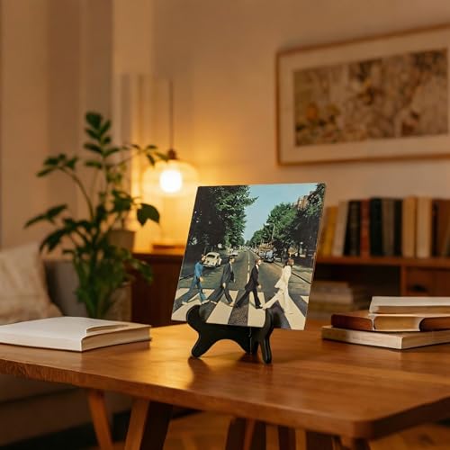 Artliving Black 8" Wood-Like Plastic Easels Plate Display Stands Picture Frame Stand Holder-Set of 4 - size: 8 inch