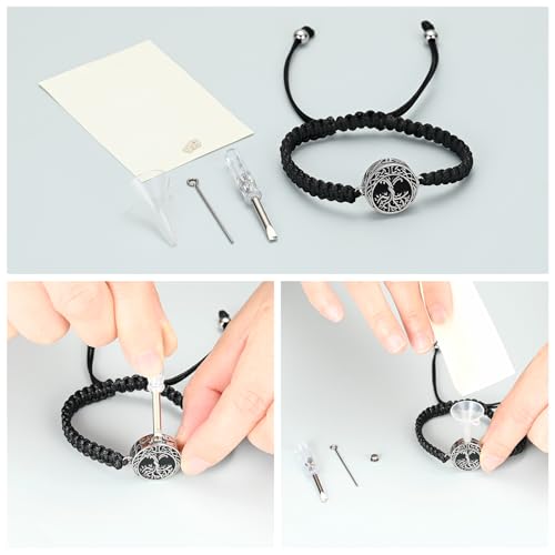 Imrsanl Tree of Life Urn Bracelet for Ashes for Women Men - color: Silver