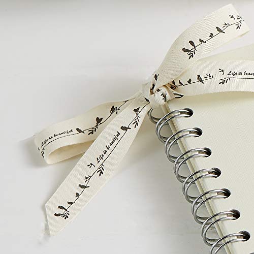 ANGEL & DOVE Large Ivory Funeral Guest Book 12" x 8" - for Funeral, Condolence, Memorial, Celebration of Life