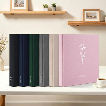 DazSpirit 4x6 Photo Album, 600 Photos, Large Capacity, Linen Hardcover | Beige Floral Photo Book, Acid-Free Slip-In Pages, Memory Album for Wedding, Baby, Anniversary, Travel and Family Photos - color: Beige
