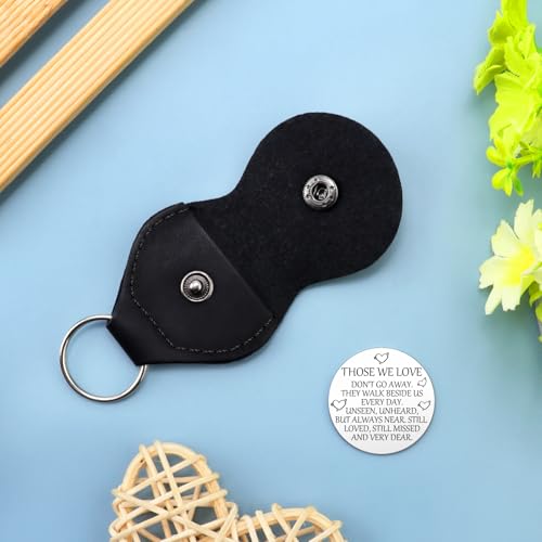 Xiahuyu Pocket Hug Token Keepsake Sympathy Memorial Gift for Loss of Mother Father Grandma Grandpa Husband Wife Daughter Son Sister Brother Grief Bereavement Gift with Leather Keychain