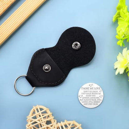 Xiahuyu Pocket Hug Token Keepsake Sympathy Memorial Gift for Loss of Mother Father Grandma Grandpa Husband Wife Daughter Son Sister Brother Grief Bereavement Gift with Leather Keychain