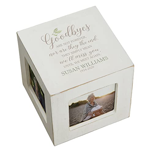Personalization Universe Goodbye Memorial Personalized Photo Cube (Whitewashed) - color: Whitewashed