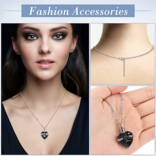 Jexine 10 Pcs Urn Necklace Cremation Jewelry for Men - color: Black