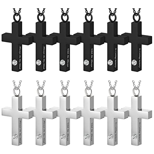 Inbagi Jewelry for Ashes Cross Ashes,Necklace Memorial for Men Women