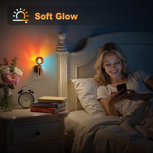 JandCase Night Light Plug in, Night Lights Plug into Wall - color: Colorful Globe-3000K, size: 1 Pack