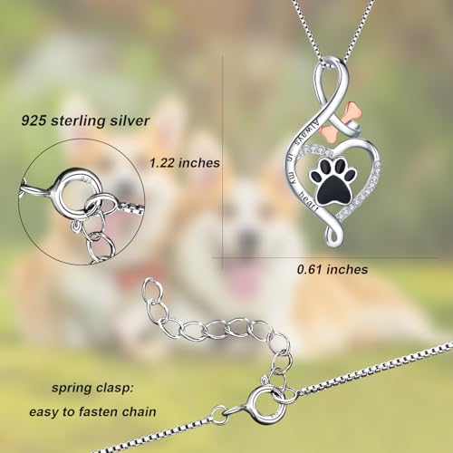 Sterling Silver Cat Necklace Jewelry Memorial Gifts for Cat Lovers | Cat Pendant Necklace ，Cute Dainty Animal Remembrance Jewelry Birthday Gifts for Cat Mom Her Women - style: Paw Print Necklace