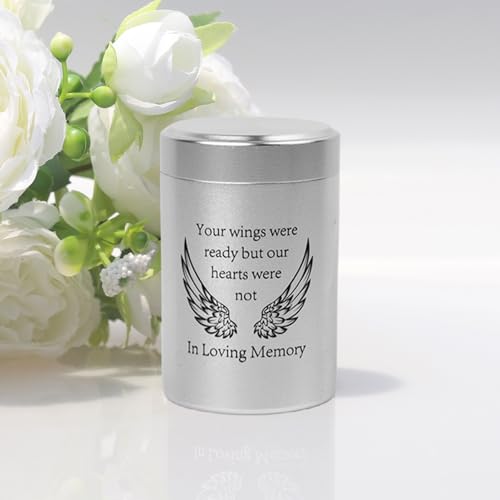 2.7 inch Small Urns for Ashes - Set of 4, Aluminium Mini Urns, Cremation Urns for Human Ashes, Ashes Holder, Small Keepsake urns-in Loving Memory, Silver - size: Wing-Silver