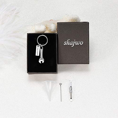 shajwo Wrench Urn Necklace for Ashes for Women Men Human Ashes Stainless Steel Hammer Cremation Jewelry for Ashes Pendant - color: Keychain-Silver