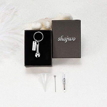 shajwo Wrench Urn Necklace for Ashes for Women Men Human Ashes Stainless Steel Hammer Cremation Jewelry for Ashes Pendant - color: Keychain-Silver