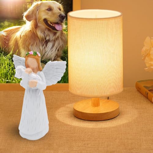 Anrkets Angel of Friendship Pet Memorial Gift – Dog Remembrance Angel Figurine with 7 Chakra Rainbow Bridge Bracelet, Sympathy Gift for Loss of a Beloved Dog - color: White Dog