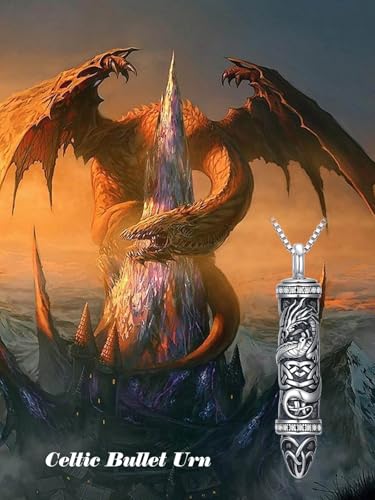 JKR Keepsake Urn Necklace for Ashes Cremation Jewelry Memorial Gift - style: 6-Bullet-Dragon