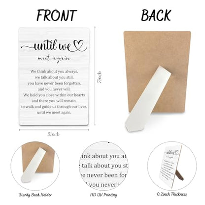 Wedding Memorial Wooden Table Sign, 5x7 Inch, Until We Meet Again - color: Memorial 08