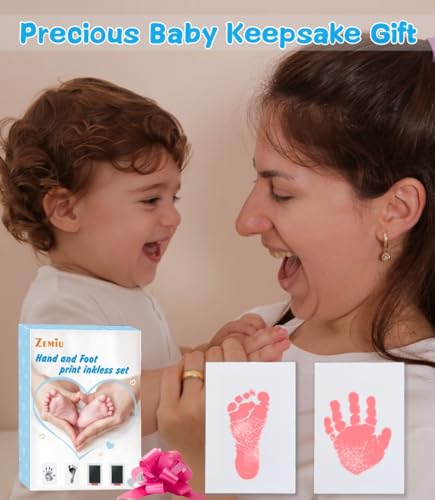 XL Size Baby Handprint Kit,Baby Footprint Kit,Newborn Gift,Keepsake - color: Pink