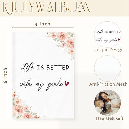 Girl Mom Gifts Photo Albums 4x6 Pictures, Mom Gifts from Daughter, Life Is Better with My Girls Small Memory Photo Album Book for Baby Family Vacations Travel - color: Girls