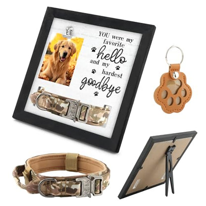 Dog Memorial Gifts, Pet Memorial Frame with Collar Holder, Loss of Dogs Sympathy Gift, Pets Cat Remembrance Bereavement Gift, Pets Hair Dog Fur Keepsake Keyring, for Pet Lovers