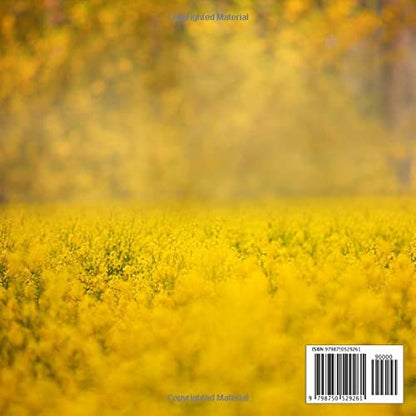 Funeral Guest Books Celebration Of Life: Yellow Flower Field | Memorial Funeral Guest Book