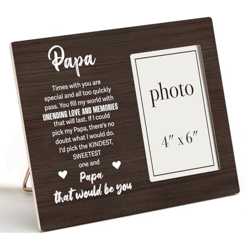 Papa Picture Frame Gifts from Grandkids, Gifts for Papa Fathers Day, Grandpa Photo Frame for 4 x 6 Inch Photo - color: Papa