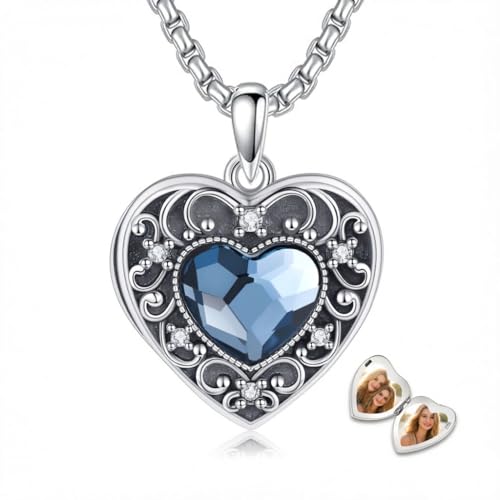 Heart Locket Necklace that Holds Pictures Memorial Jewelry Gifts