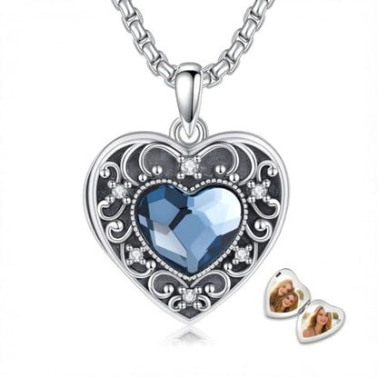 Heart Locket Necklace that Holds Pictures Memorial Jewelry Gifts
