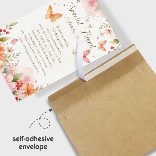 Heartfelt Birthday Card for Friend, Happy Birthday Card for Best Friend Bestie, Sentimental Friends Bday Cards Gift for Him Her - color: Friend Birthday