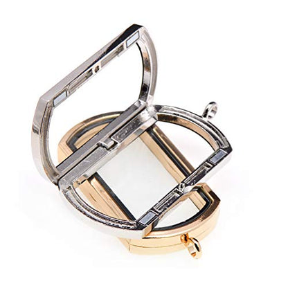 Paialco Magnetic Rectangle Glass Window Floating Locket Pendant Necklace - color: White Gold