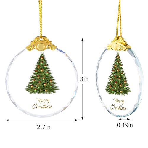 Christmas Ornaments Crystal Hanging, Christmas Tree Glass Ornament Hanging Craft Collectibles for Trees Home Party Gifts - color: Christmas Tree