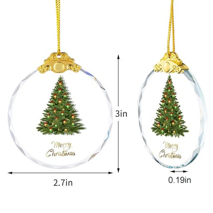 Christmas Ornaments Crystal Hanging, Christmas Tree Glass Ornament Hanging Craft Collectibles for Trees Home Party Gifts - color: Christmas Tree