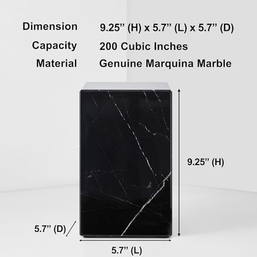 AspenStudio Genuine Marquina Marble Urn for Human Adult Cremation Ashes urn by Aspen Studio