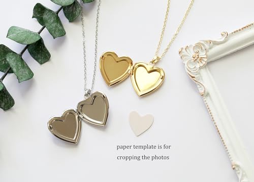 Handmade Dried Pressed Flower Heart Shaped Photo Locket Pendant Necklace - color: Silver, style: Customized pattern with photo