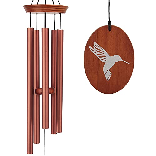 Hummingbird Wind Chimes for Outside, 33" Outdoor Wind Chimes | Hand Tuned Bird Wind Chimes with Soothing Melody, Outdoor Garden Patio Yard Decor, Indoor Decoration, Gift for Mom Grandma - color: 33" Red Hummingbird-1