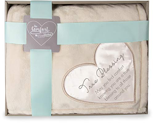 Pavilion Gift Company Blessing Blanket, Cream, Cotton, 50"x60" - style: True Blessing