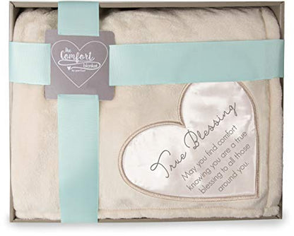 Pavilion Gift Company Blessing Blanket, Cream, Cotton, 50"x60" - style: True Blessing