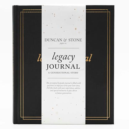 DUNCAN & STONE PAPER CO. Grandparents Legacy Journal (Charcoal) - A Guided Life Story Journal for Grandparents or Parents to Share their Memories & Keepsakes - Memory Book - Grandparents Gifts - style: Legacy Charcoal