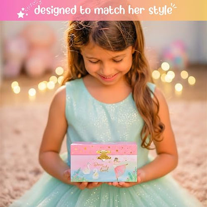 Giggle & Honey® Musical Ballerina Jewelry Box for Girls | Music Boxes for Little Girls, Toddler Jewelry Box for 4 Year Old Kids, Toys for Toddlers, Birthday Gifts for Kids 5-9 Years - style: Twirling Ballerina