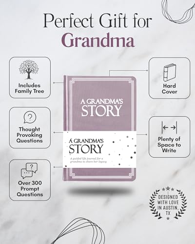 Grandma's Life Story Journal (Hardcover): A Meaningful Keepsake for Grandma to Share Her Journey & Memories, Book Includes 250+ Prompt Questions, Sentimental Gift for Mother's Day, Birthday, Christmas - style: Grandma Life Story Journal
