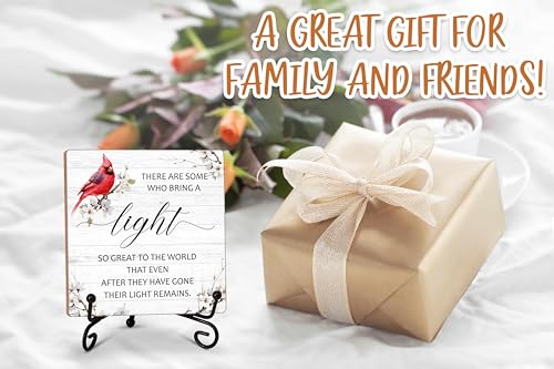 Remembrance Desk Decor, Sympathy Gifts for Family Loss Of Loved One, There Are Some Who Bring A Light Tabletop Sign for Home Office Bedroom, Memorial Wood Plaque With Iron Stand -24