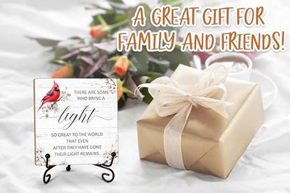 Remembrance Desk Decor, Sympathy Gifts for Family Loss Of Loved One, There Are Some Who Bring A Light Tabletop Sign for Home Office Bedroom, Memorial Wood Plaque With Iron Stand -24