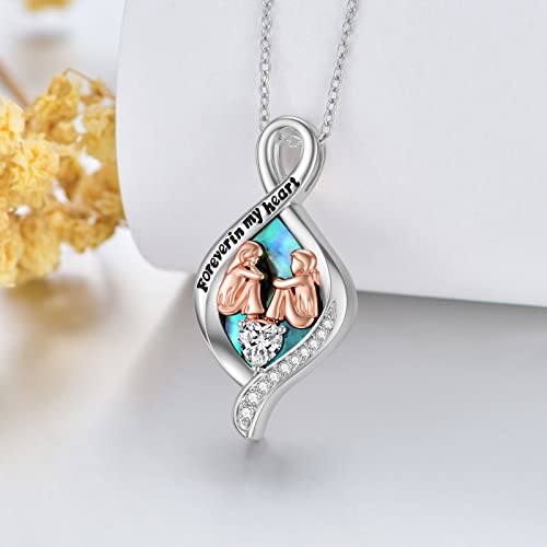 WINNICACA Silver Cremation Urn Necklaces for Ashes of Loved Ones - style: Urn Necklace for Sisters