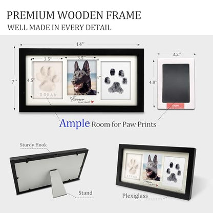 MYPAWLETS Paw Print Frame Kit,Dog/Cat Pawprints Keepsake,Black - color: Black
