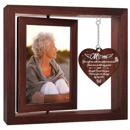 Vetbuosa Memorial Gifts for Loss of Mom, Mothers Day Gift for Mom in Heaven, Bereavement Picture Frame, Sympathy Gifts for Loss of Mother, Remembrance Funeral Condolence Grief Gift,Fits 4x6 In Photo - color: Brown, size: 4x6 Inches - Mom