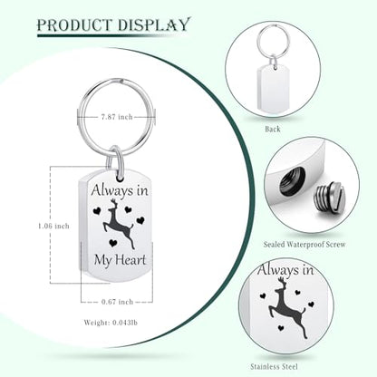 Cremation Jewelry Urn Keychain for Ashes for Women Men Memorial Keepsake Pendant - color: Silver