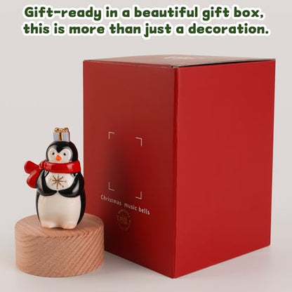 Music Box Figurine, Sculpted Hand-Painted Musical Figure Plays You are Jingle Bells Tune Christmas Anniversary, Birthday Gifts for Daughter Son Mom Dad Kids (Penguin) - color: Penguin