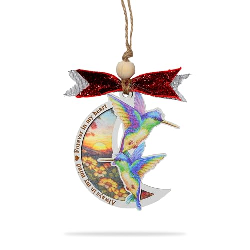 Memorial Christmas Ornament, Always in My Mind Hummingbird Suncatcher Ornaments, Bereavement Christmas Ornament Wooden - Acrylic, Sympathy Gifts for Loss of Loved One, in Loving Memorial Gifts (HL02) - style: HL02