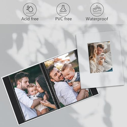 Small 4x6 Photo Album 100 Pockets Linen Cover White - color: White, size: 100 Pockets