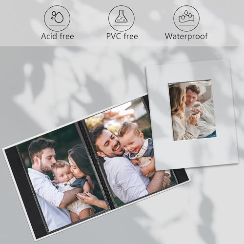 Small 4x6 Photo Album 24 Pockets Linen Cover White 2 Pack - color: White, size: 24 Pockets 2 Pack