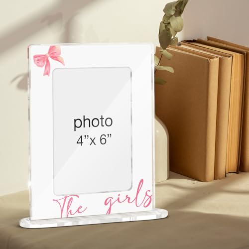 Best Friends Picture Frame Friendship Gifts for Girls Bestie Best Friends Sister, the Girls Acrylic Picture Frames 4 x 6 Inch Photo - color: V-the Girls