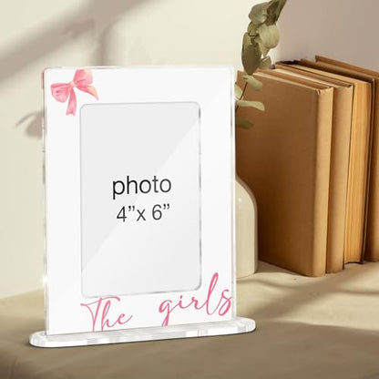 Best Friends Picture Frame Friendship Gifts for Girls Bestie Best Friends Sister, the Girls Acrylic Picture Frames 4 x 6 Inch Photo - color: V-the Girls
